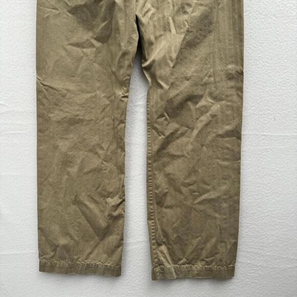 Y2K Banana Republic Men's 35x34 Tan Striped 2008 Khaki Loose Fit Pants 00s - Picture 6 of 14